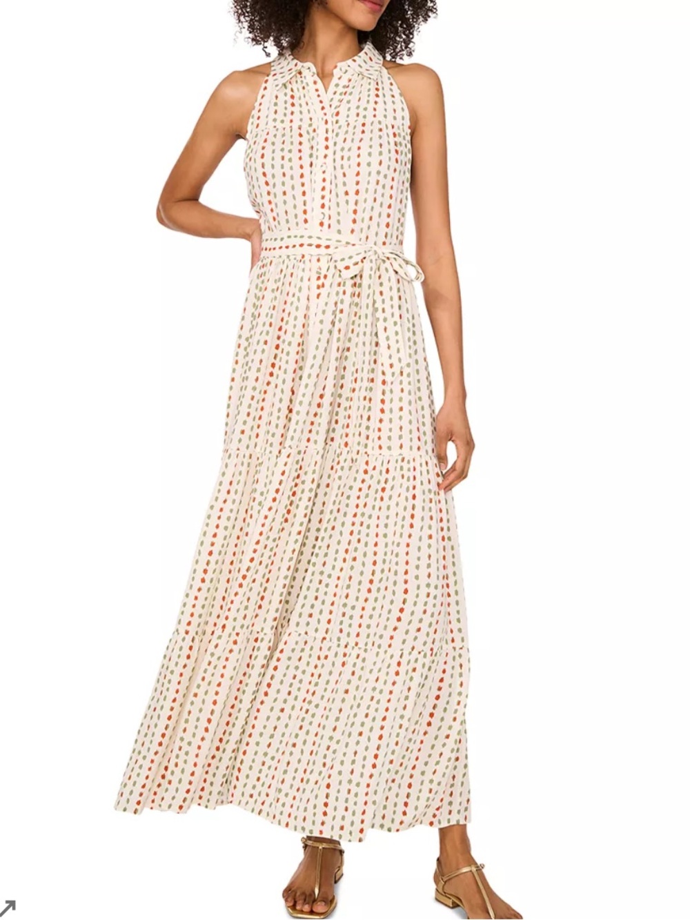 Vince Camuto Sleeveless Maxi Shirt Dress